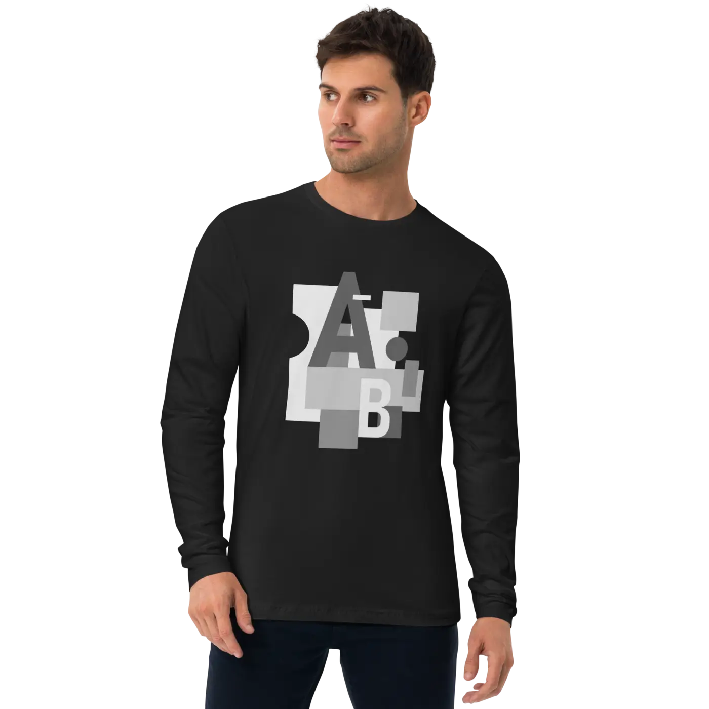 Luxe Long Sleeve Tee Abstract Shapes Of Abc - Dipaliz