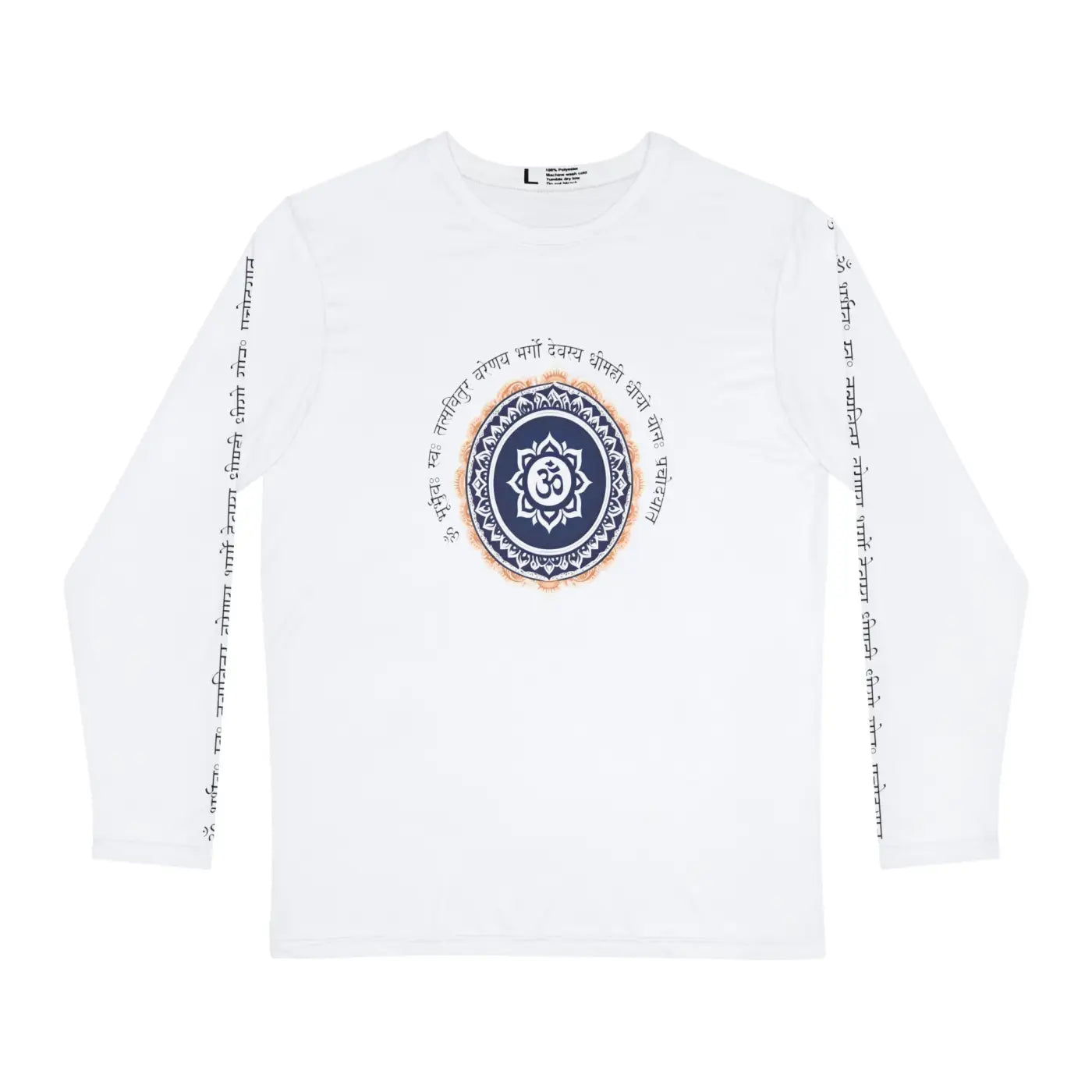 Brushed Mens Long Sleeve Om Tee - Gayatri Mantra - Dipaliz